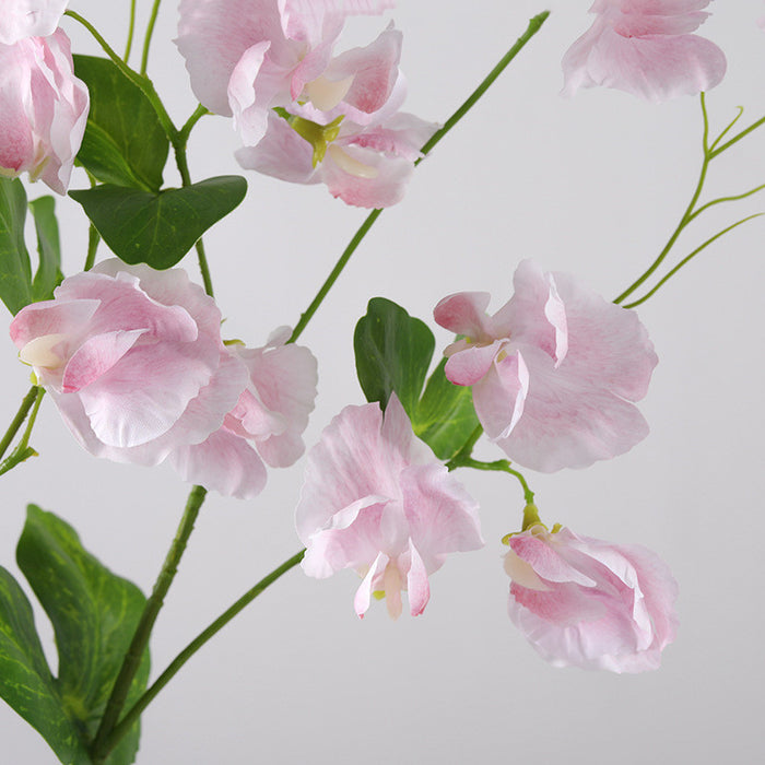 Bulk Sweet Pea Blossom Stems Spray Real Touch Floral Pea with Leaves Wholesale