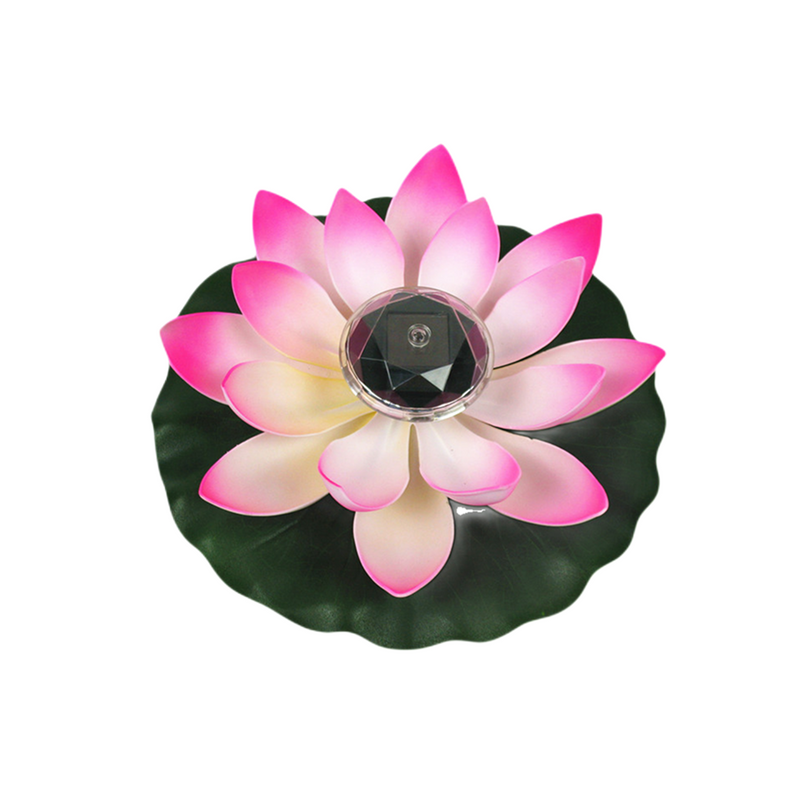 Bulk Solar Power Energy Floating Lotus Flower LED Light Water Hyacinth Pond Plants Wholesale