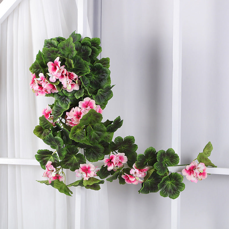 Bulk Artificial Geranium Flowers Bush Plants Hanging UV Resistant Garland Wholesale