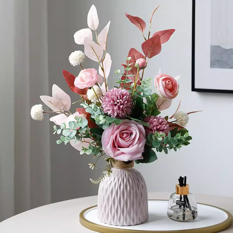 Bulk Exclusive 17"Silk Flowers Arrangement in Vase Fall Centerpieces for Tables Wholesale