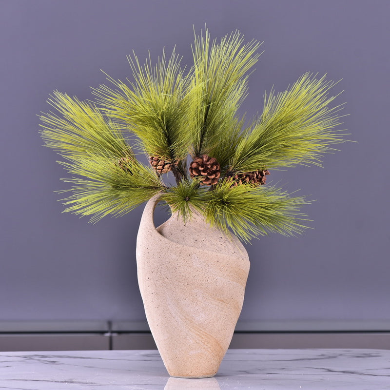 Bulk 3Pcs 22" Pinus Massoniana Lamb Stems Real Touch Pine Winter Christmas Plants Wholesale