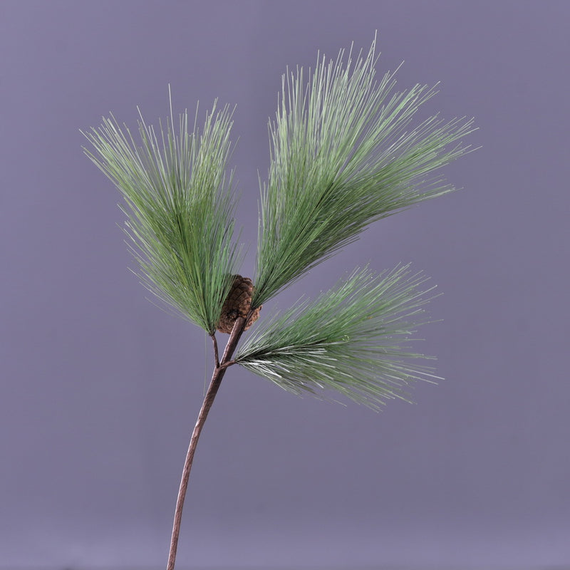 Bulk 3Pcs 22" Pinus Massoniana Lamb Stems Real Touch Pine Winter Christmas Plants Wholesale