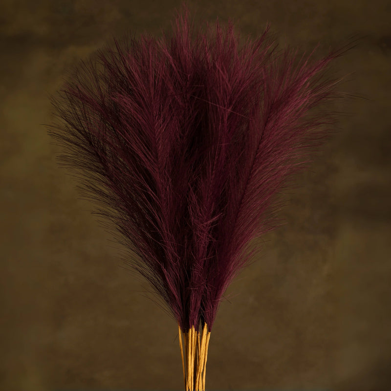 Bulk 20pcs 21.6" Plum Pampas Stems for Floral Arrangements Wholesale