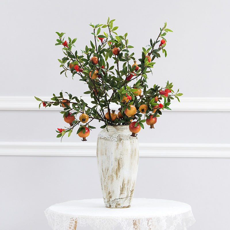 Tiges de grenade extra longues en vrac de 35 pouces Branches de fruits artificiels en gros