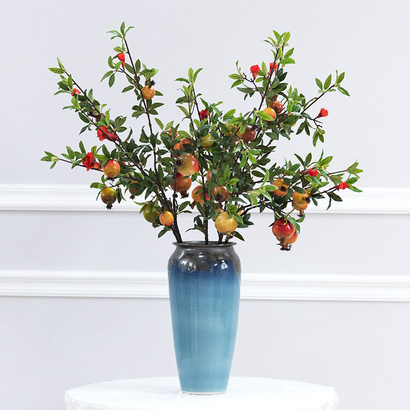 Tiges de grenade extra longues en vrac de 35 pouces Branches de fruits artificiels en gros