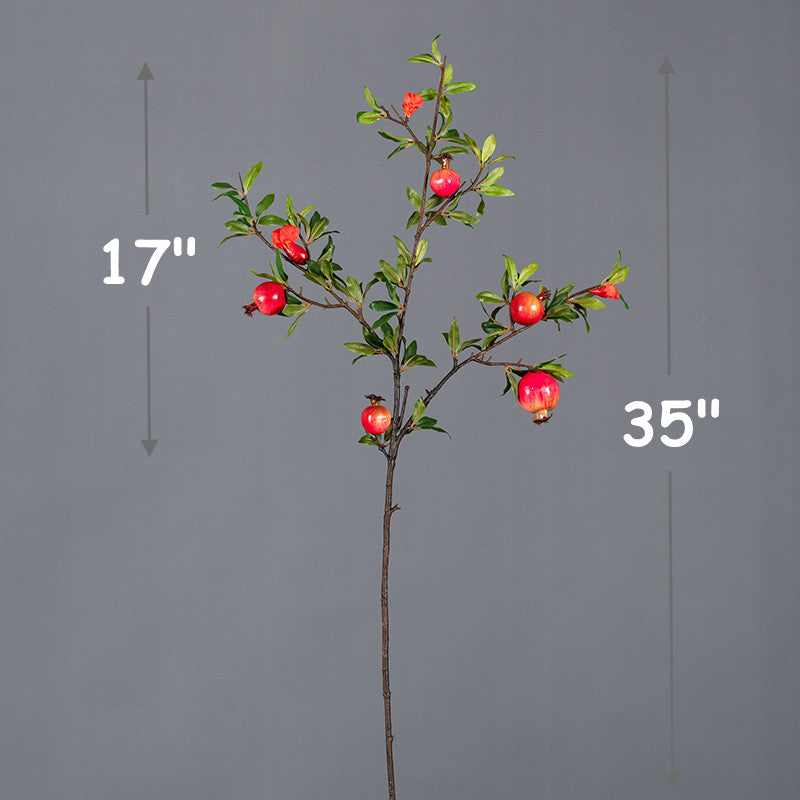 Tiges de grenade extra longues en vrac de 35 pouces Branches de fruits artificiels en gros