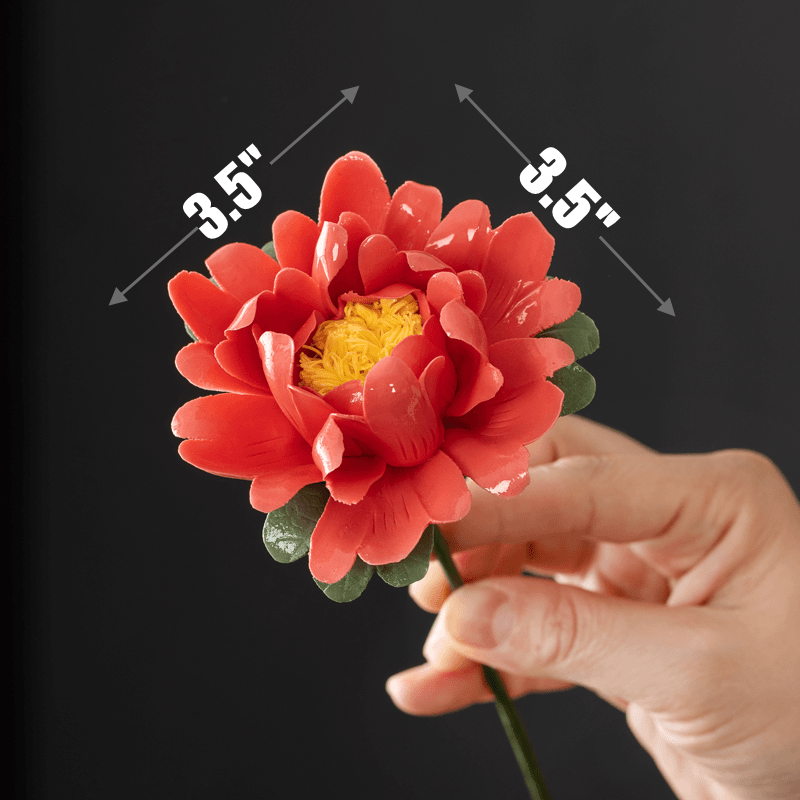 Lot de 7 tiges de bouquet de fleurs de pivoine en porcelaine en gros