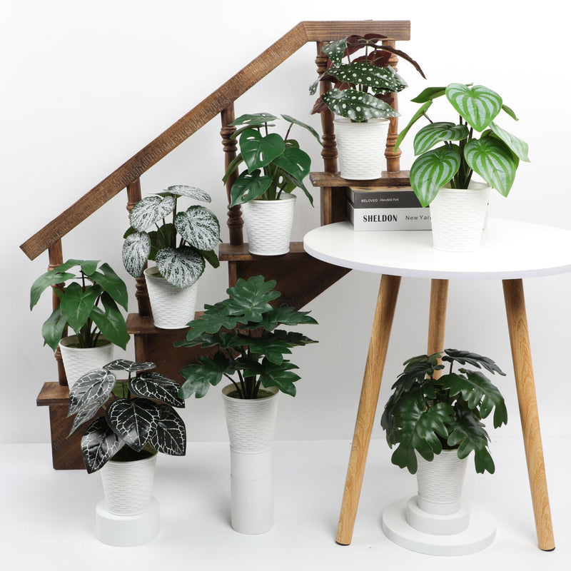 Bulk 10" Potted Plant Palm Real Touch Leaves Plants Bonsai for for Home Living Room Office Indoor Outdoor Wholesale