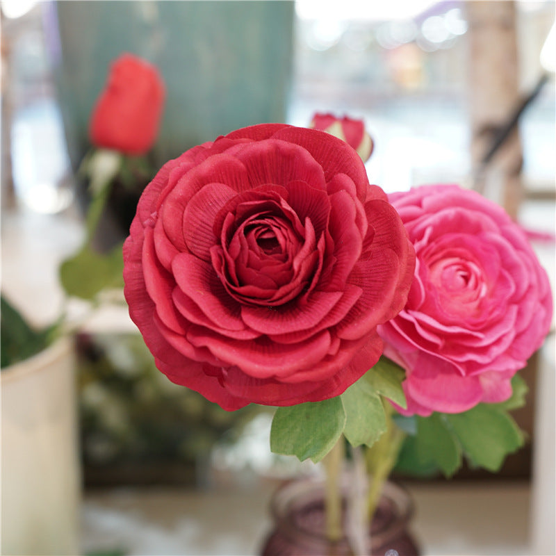 Premium 21" Real Touch Ranunculus - Lifelike Floral Arrangements for Weddings & Home Decor