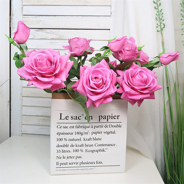 Premium Real Touch Rose with Bud Spray Stems