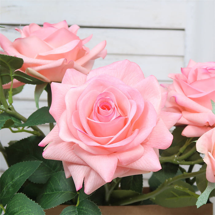 Premium Real Touch Rose with Bud Spray Stems