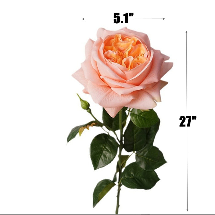 Premium 27" Real Touch Roses - Lifelike Silk Floral Arrangements for Weddings & Home Decor
