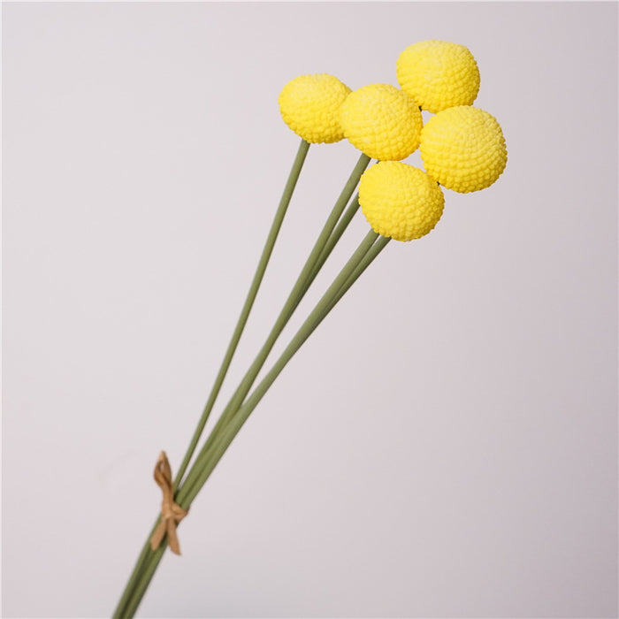 Premium Real Touch Pom Pom Mum Flowers Bouquet 5 Stems