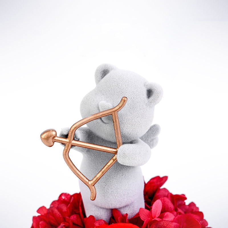 Bulk Preserved Rose with Cute Teddy Bear Valentine’s Day Gifts for Her Wholesale