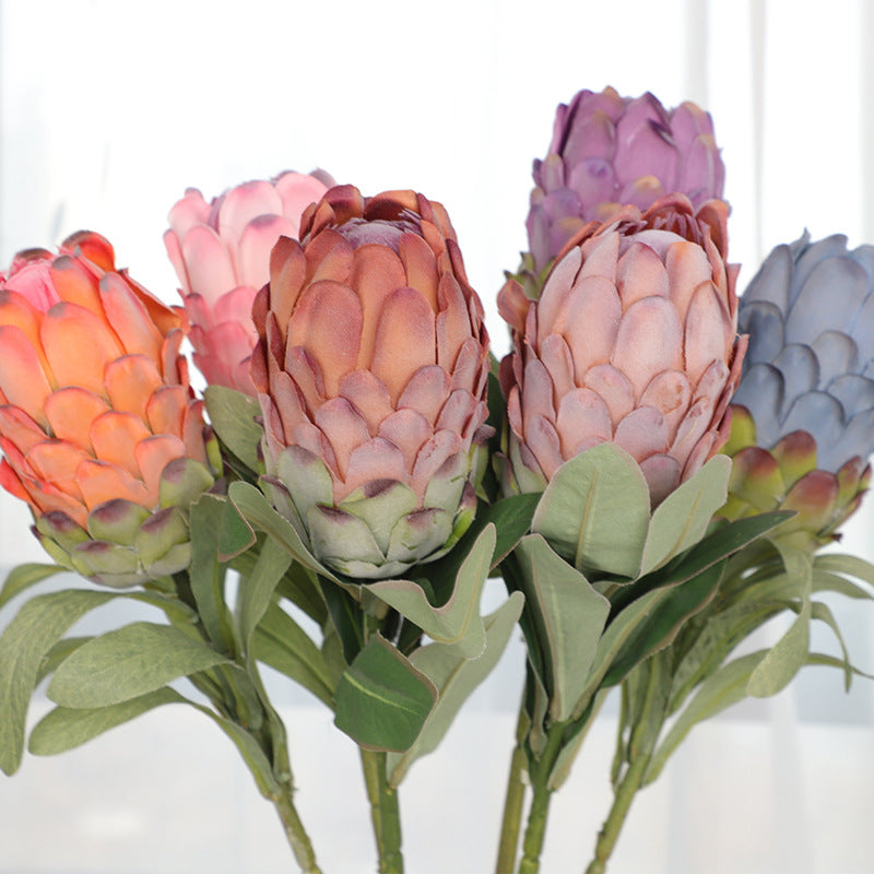 Bulk 10pcs Protea Stems Bouquet Real Touch Flowers Artificial Floral Arrangement Wholesale