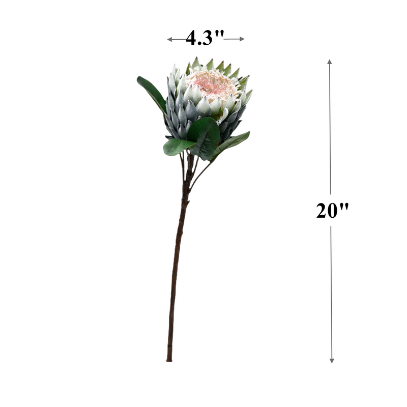 Bulk 6pcs 20" King Protea Stems Bouquet Faux Fall Flowers Wholesale
