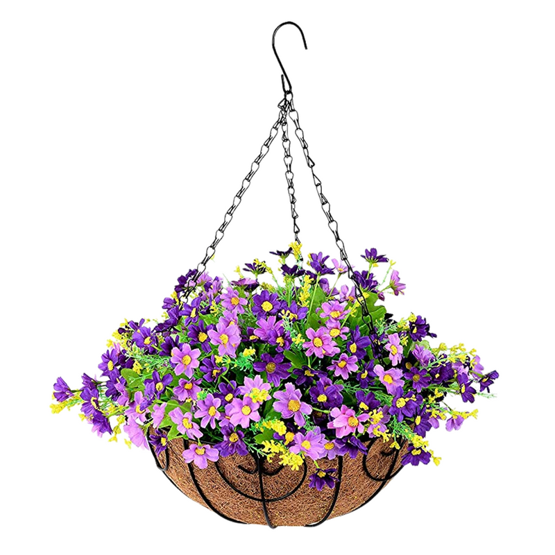 Bulk Pre-Potted Daisy Hanging Flowers in Basket for Patio Lawn Garden Decor Wholesale