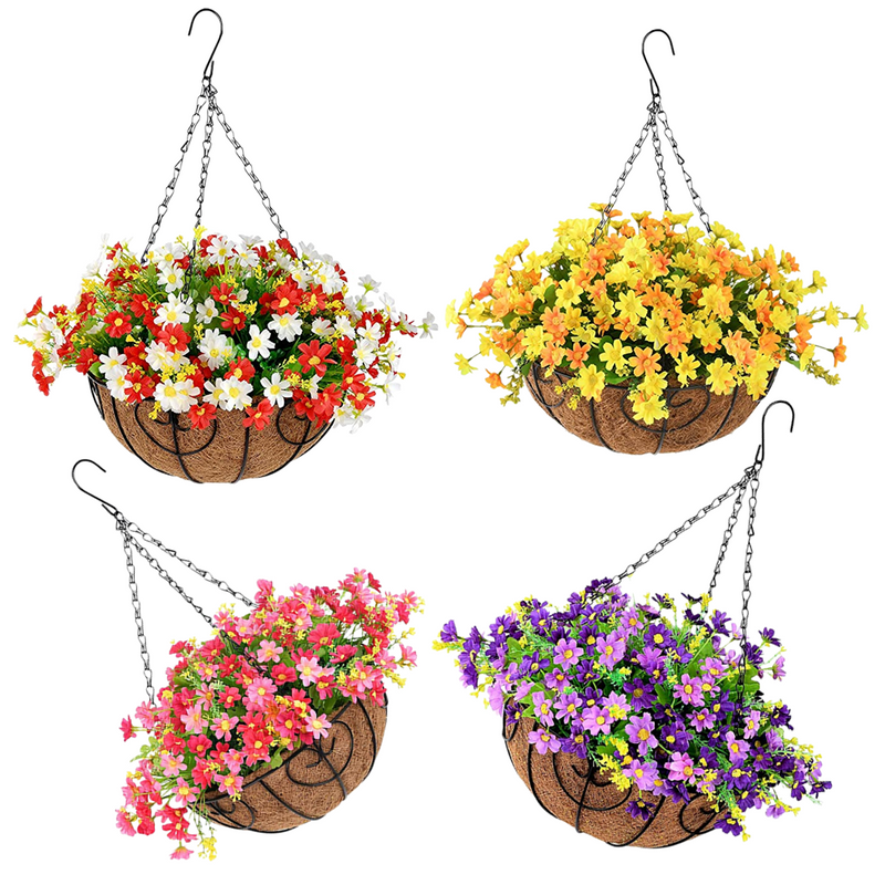 Bulk Pre-Potted Daisy Hanging Flowers in Basket for Patio Lawn Garden Decor Wholesale