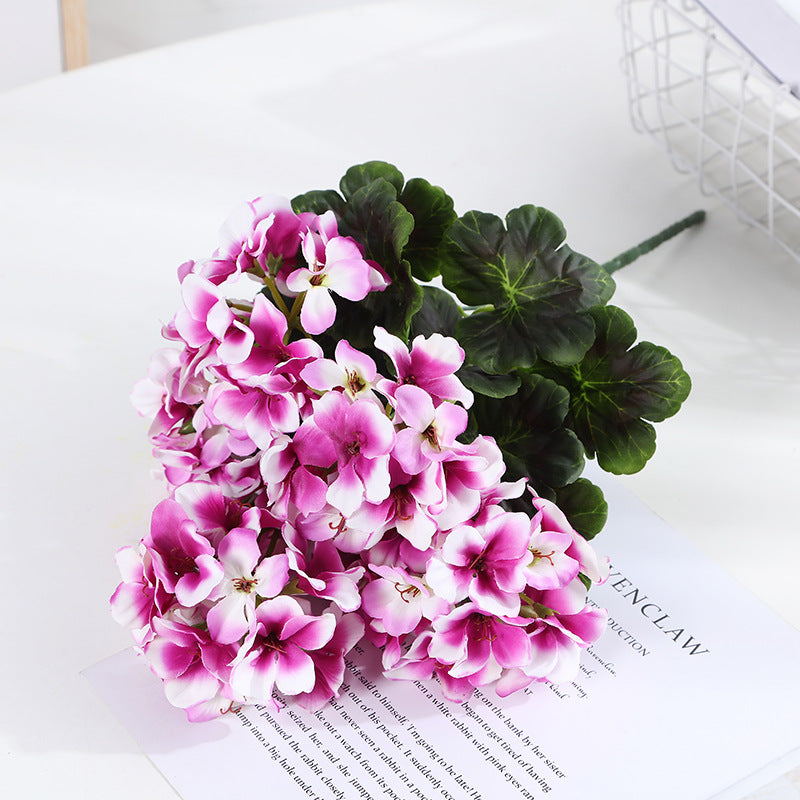 Bulk Artificial Geranium Flowers Bush Plants Hanging UV Resistant Garland Wholesale