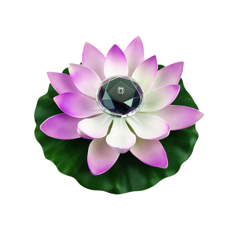 Bulk Solar Power Energy Floating Lotus Flower LED Light Water Hyacinth Pond Plants Wholesale