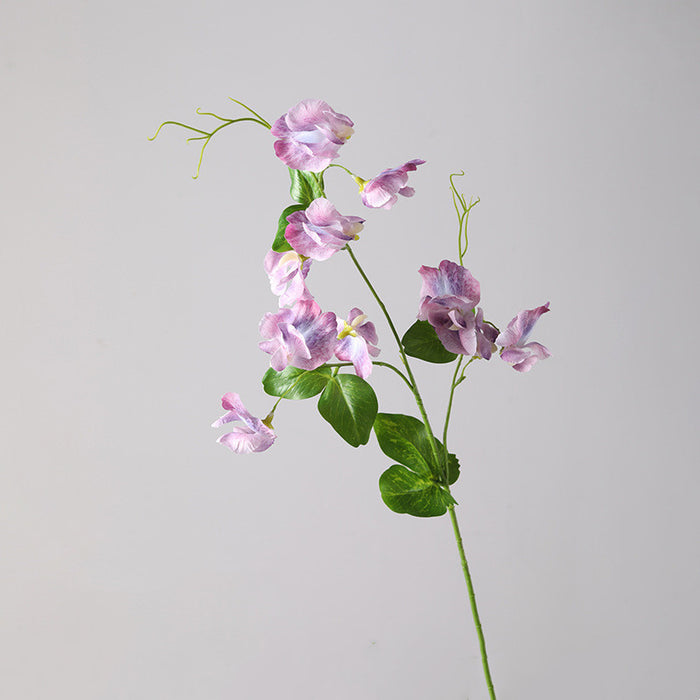 Bulk Sweet Pea Blossom Stems Spray Real Touch Floral Pea with Leaves Wholesale