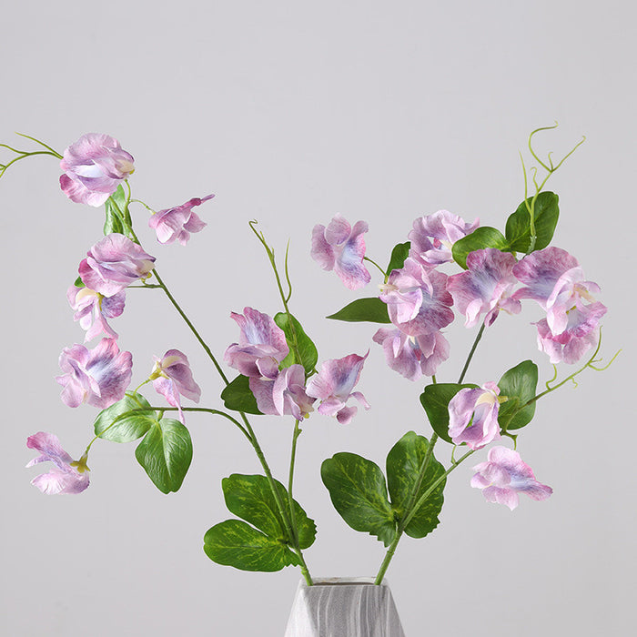 Bulk Sweet Pea Blossom Stems Spray Real Touch Floral Pea with Leaves Wholesale