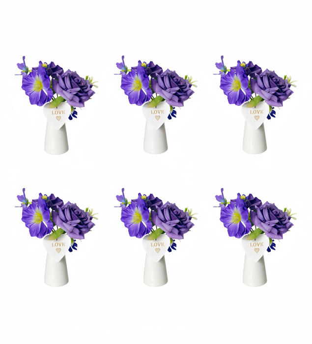 Bulk Set of 6Pcs Mini Wedding Flowers Small Bridesmaid Centerpieces Table Flowers for Wedding Wholesale