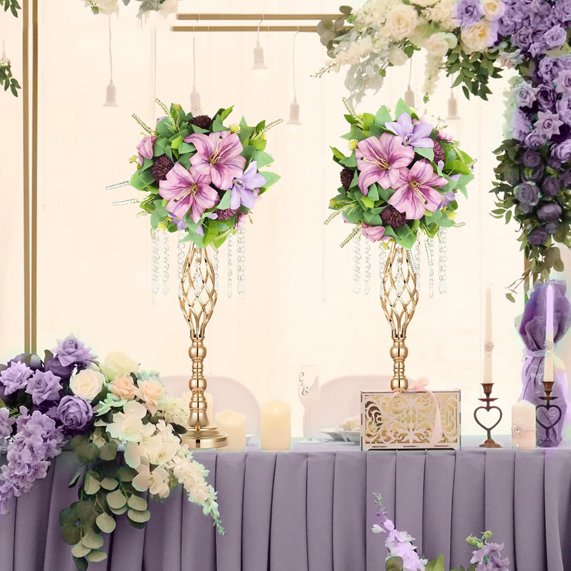 Bulk Mixed Purple Lily and Mum Flower Balls for Wedding Party Centerpieces and Table Decorations Wholesale