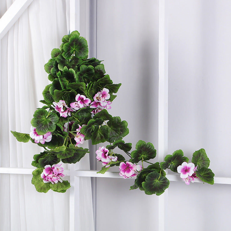 Bulk Artificial Geranium Flowers Bush Plants Hanging UV Resistant Garland Wholesale