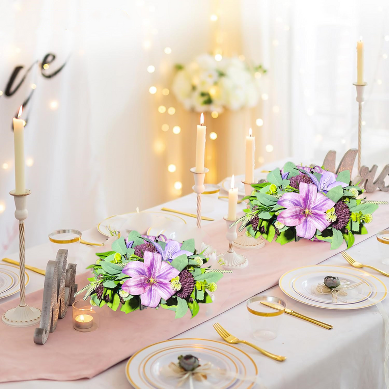 Bulk Mixed Purple Lily and Mum Flower Balls for Wedding Party Centerpieces and Table Decorations Wholesale