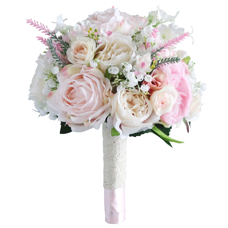 Bulk 11" Blush Pink Small Round Bridal Bouquets Wholesale