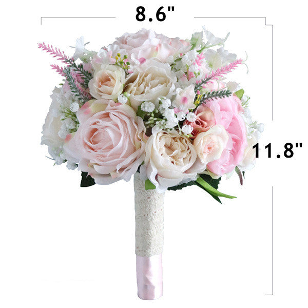 Bulk 11" Blush Pink Small Round Bridal Bouquets Wholesale