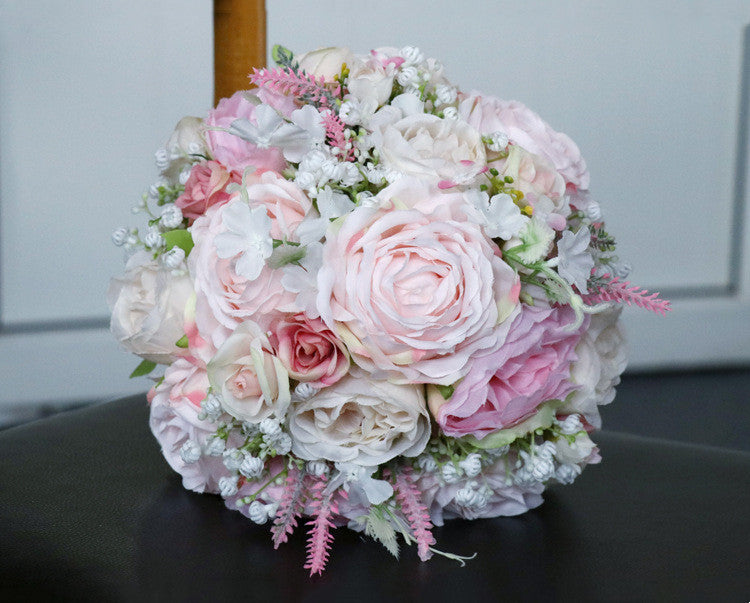 Bulk 11" Blush Pink Small Round Bridal Bouquets Wholesale