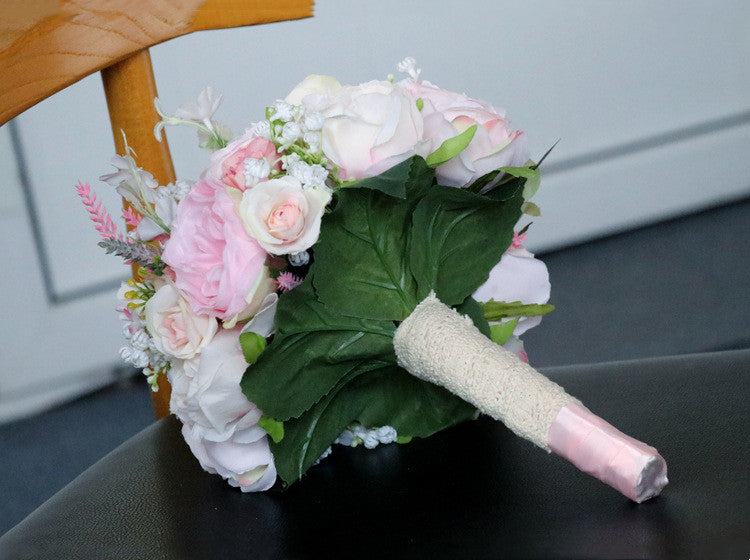 Bulk 11" Blush Pink Small Round Bridal Bouquets Wholesale