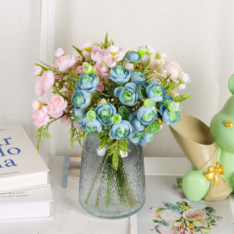 Bulk 2 Bundles 10 Stems Ranunculus Bouquet With Greenery for Vase Filler Bouquet Wedding Decor Wholesale