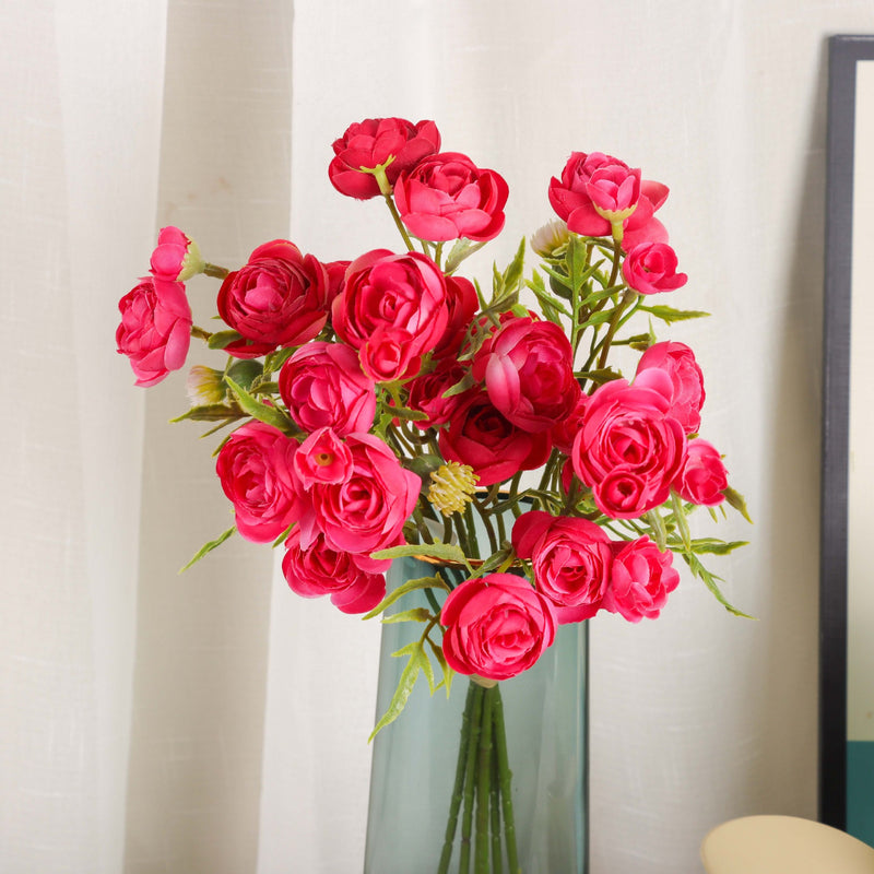 Bulk 2 Bundles 10 Stems Ranunculus Bouquet With Greenery for Vase Filler Bouquet Wedding Decor Wholesale