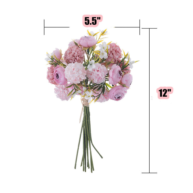 Bouquet de renoncules en vrac de 12 pouces de hauteur mélangé avec des fleurs de boule de neige en gros