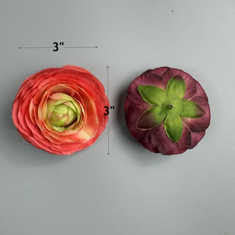 Bulk 10pcs Ranunculus Flower Heads for Crafts Wholesale