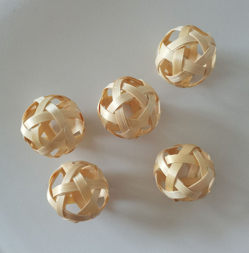 Lot de 5 boules de rotin en osier pour vases, centre de table, fête de mariage, vente en gros
