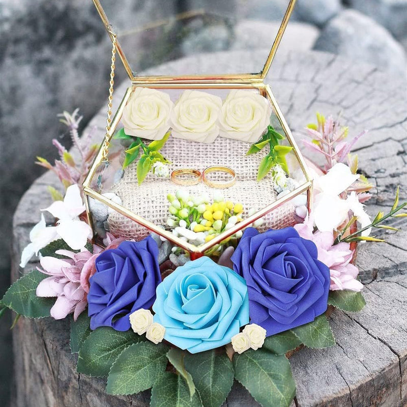 Lot de 25 têtes de roses en mousse avec tiges, toucher réaliste, pour mariage, vente en gros