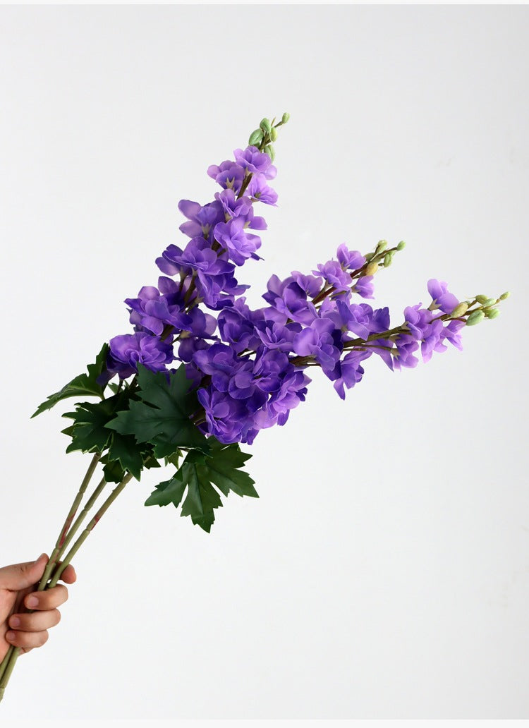 Bulk Long Larkspur Stems Real Touch Flowers Lifelike Floral Bouquet Wholesale