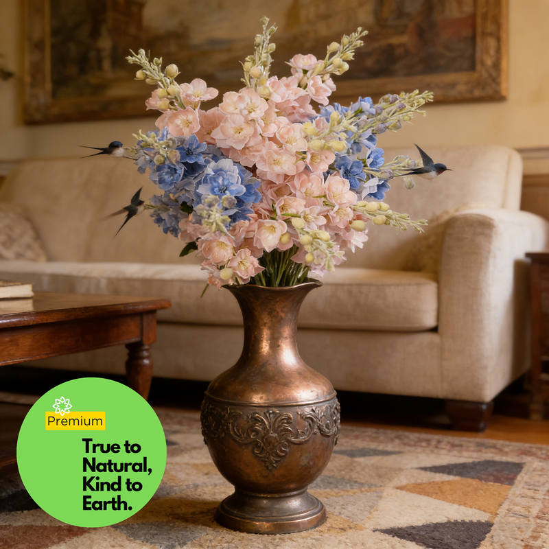 Premium 28.3" Real Touch Delphinium - Lifelike Floral Arrangements for Weddings & Home Decor