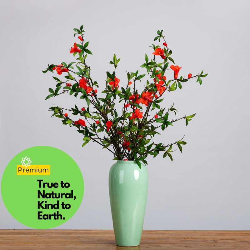 Premium 33.4" Real Touch Pomegranate - Lifelike Silk Floral Arrangements for Weddings & Home Decor
