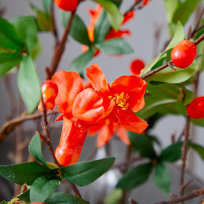 Premium 33.4" Real Touch Pomegranate - Lifelike Silk Floral Arrangements for Weddings & Home Decor