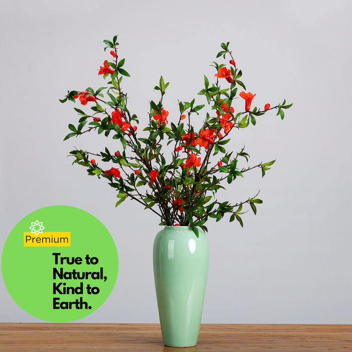 Premium 33.4" Real Touch Pomegranate - Lifelike Silk Floral Arrangements for Weddings & Home Decor