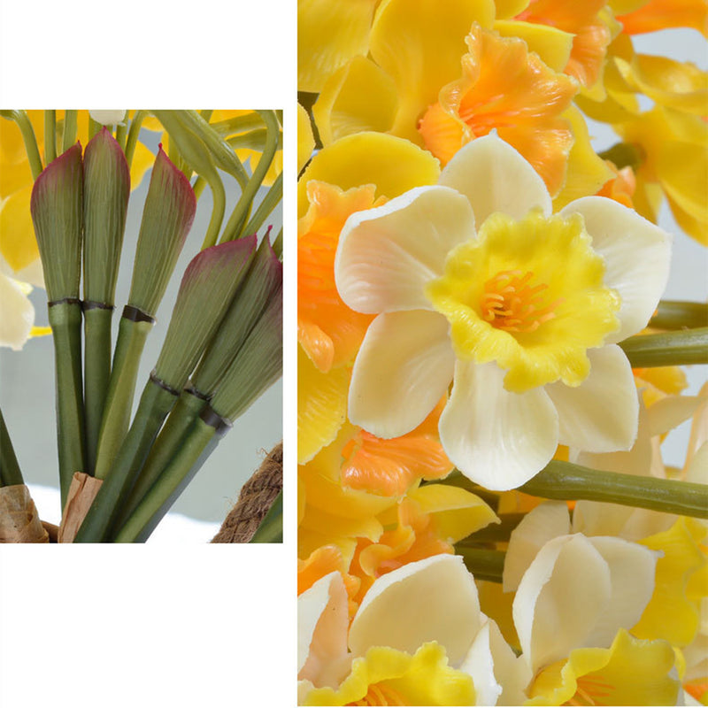 Premium 20" Real Touch Daffodil - Lifelike Floral Arrangements for Weddings & Home Decor