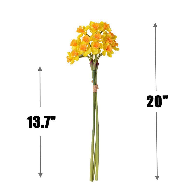 Premium 20" Real Touch Daffodil - Lifelike Floral Arrangements for Weddings & Home Decor