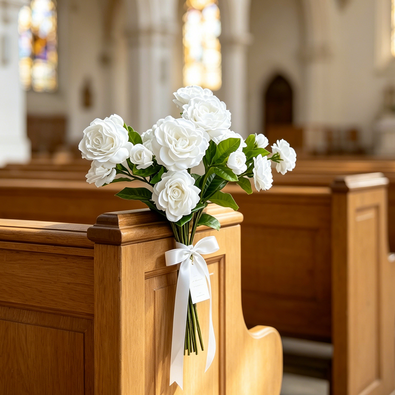 Pristine White Real Touch Gardenia Stem, 22" Tall White Flowers for Weddings & Baptism Decor