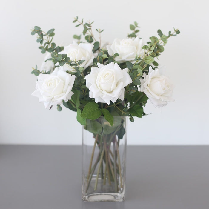 AM Basics - Flores artificiales con tallo de rosa de tacto real de 28.0 in