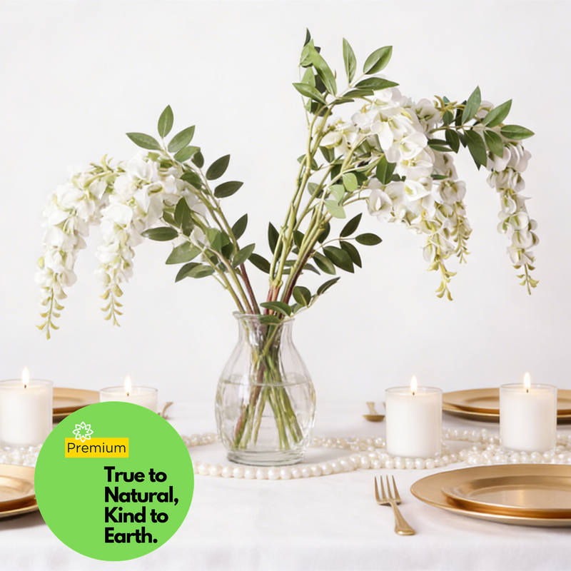 Premium 32.6" Real Touch Wisteria Stem - Lifelike Floral Arrangements for Weddings & Home Decor